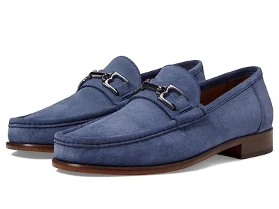 Bruno Magli Trieste Loafer Men's Us 7 Light Blue Suede Slip-on Square Toe Khd830