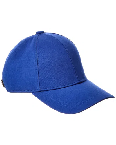 Bruno Magli Twill Baseball Cap In Blue