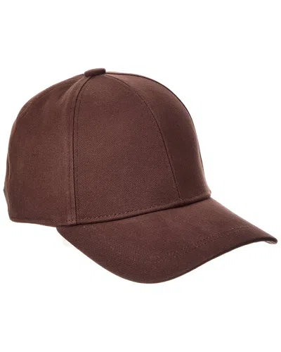 Bruno Magli Twill Baseball Cap In Brown