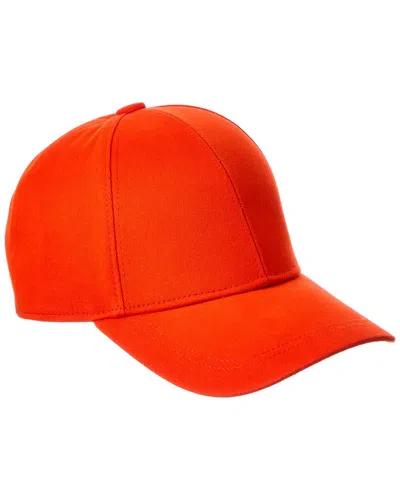 Bruno Magli Twill Baseball Cap In Orange