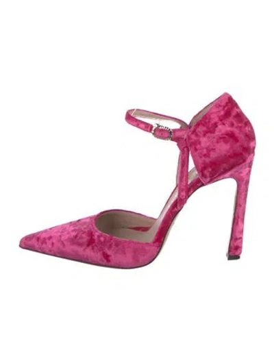 Pre-owned Bruno Magli Velvet D'orsay Pumps In Pink