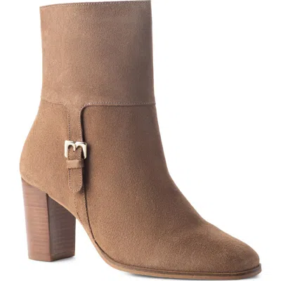 Bruno Magli Venetia Leather Bootie In Taupe Suede