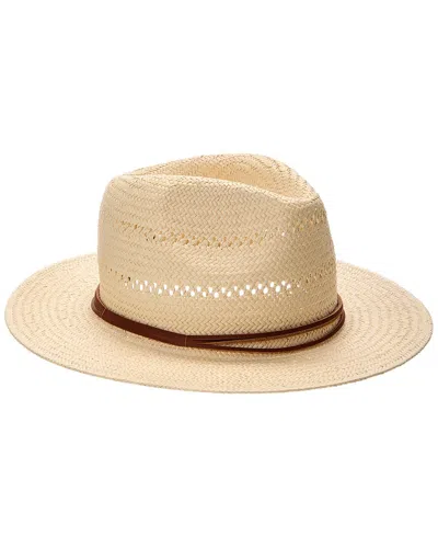 Bruno Magli Vented Packable Straw Panama Hat In Brown