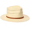 Bruno Magli Vented Packable Straw Panama Hat In Red