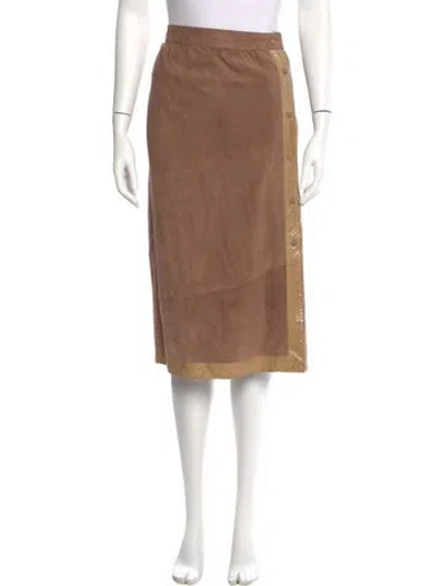 Pre-owned Bruno Magli Vintage Knee-length Skirt In Brown