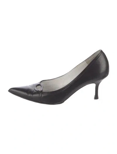 Pre-owned Bruno Magli Vintage Leather Pumps In Black
