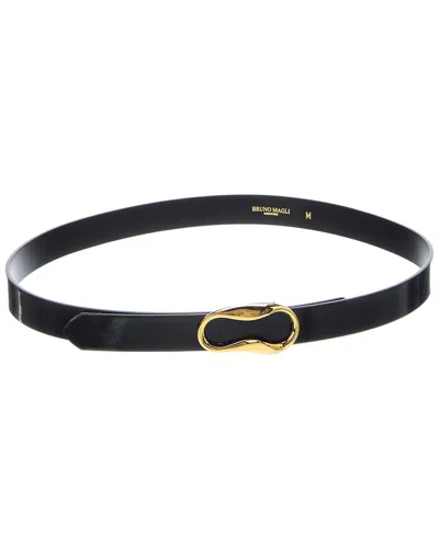 Bruno Magli Viviana Leather Belt In Black