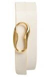 Bruno Magli Viviana Leather Belt In White