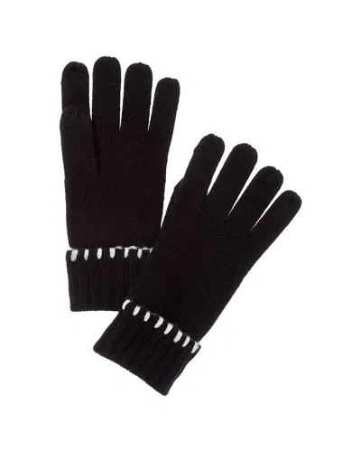 BRUNO MAGLI WHIPSTITCH CUFFED CASHMERE GLOVES