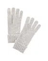 Bruno Magli Whipstitch Cuffed Cashmere Gloves In Gray