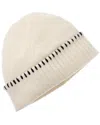 Bruno Magli Whipstitch Cuffed Cashmere Hat In White