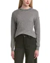 Bruno Magli Whipstitch Wool & Cashmere Blend Sweater In Gray