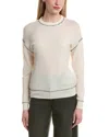Bruno Magli Whipstitch Wool & Cashmere-blend Sweater In Neutral