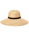 BRUNO MAGLI BRUNO MAGLI WIDE BRIM LEATHER-TRIM STRAW HAT