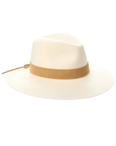 BRUNO MAGLI BRUNO MAGLI WIDE BRIM LEATHER-TRIM WOOL FEDORA