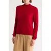 Bruno Magli Wide Rib Cashmere Sweater In Dark Red