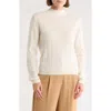 Bruno Magli Wide Rib Cashmere Sweater In Ivory