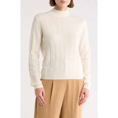 Bruno Magli Wide Rib Cashmere Sweater In Ivory