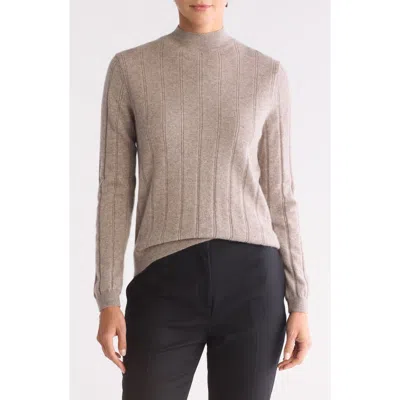 Bruno Magli Wide Rib Cashmere Sweater In Toast