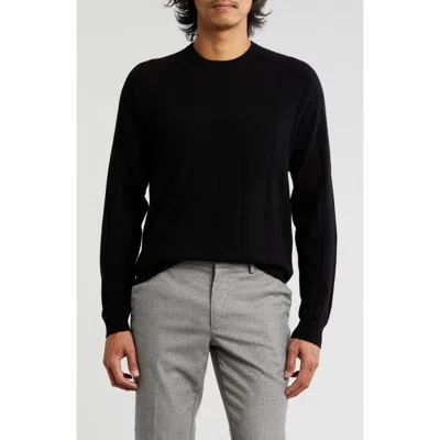Bruno Magli Amicale Wide Rib Cashmere Sweater In Black