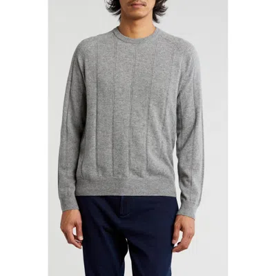 Bruno Magli Amicale Wide Rib Cashmere Sweater In Medium Grey