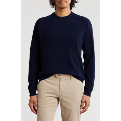 Bruno Magli Amicale Wide Rib Cashmere Sweater In Navy