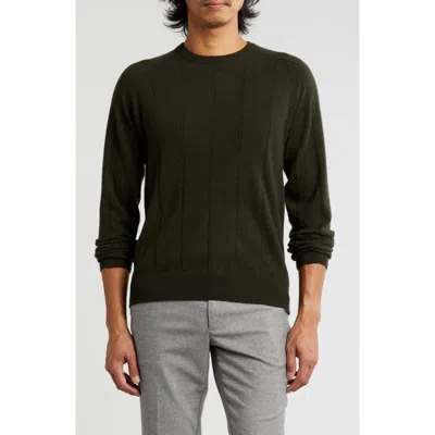 Bruno Magli Amicale Wide Rib Cashmere Sweater In Olive