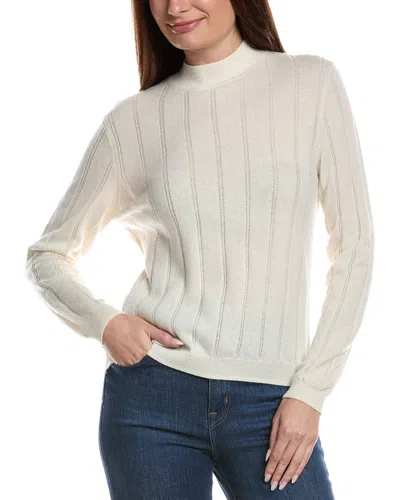 Bruno Magli Wide Rib Cashmere Sweater In Ivory