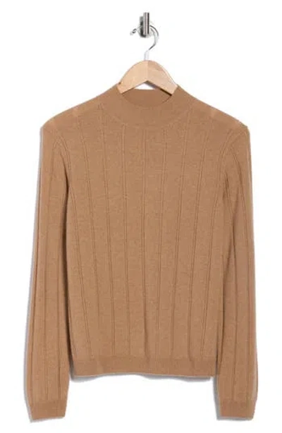 Bruno Magli Wide Rib Wool & Cashmere Sweater In Brown
