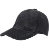 Bruno Magli Wide Wale Corduroy Baseball Cap In Black