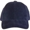 Bruno Magli Wide Wale Corduroy Baseball Cap In Navy