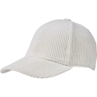 Bruno Magli Wide Wale Corduroy Baseball Cap In White