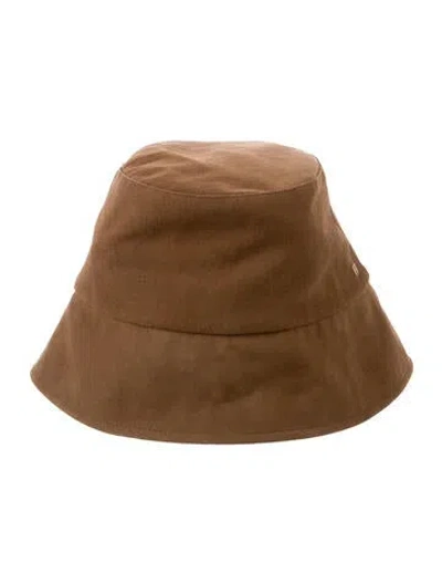 Pre-owned Bruno Magli Winter Suede Bucket Hat In Brown