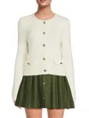 Bruno Magli Women's Merino Button Jacket In Chalk
