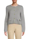Bruno Magli Women's Merino Button Jacket In Grey
