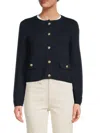 Bruno Magli Women's Merino Button Jacket In Navy