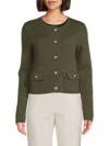 Bruno Magli Women's Merino Button Jacket In Olive