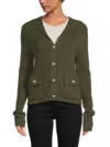 Bruno Magli Women's Merino Button Jacket In Olive