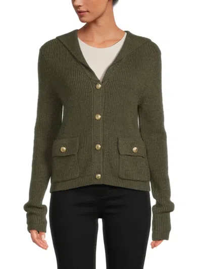 Bruno Magli Women's Merino Button Jacket In Olive