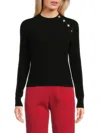 Bruno Magli Women's Cashmere Button Sweater In Black