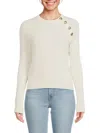 Bruno Magli Women's Cashmere Button Sweater In Chalk