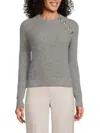 Bruno Magli Cashmere Rib Raglan Crew Sweater In Grey