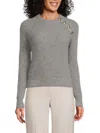 Bruno Magli Cashmere Rib Raglan Crew Sweater In Grey