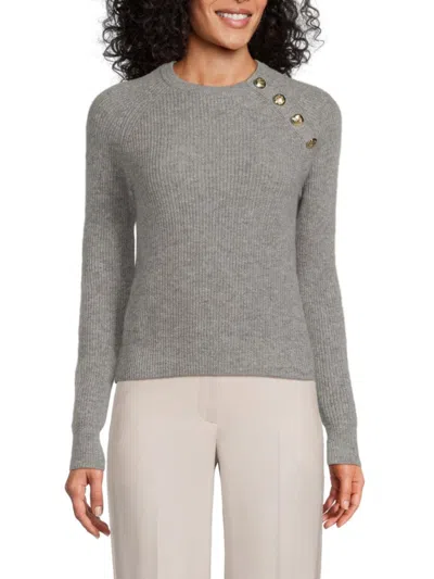 Bruno Magli Cashmere Rib Raglan Crew Sweater In Midnight Blue