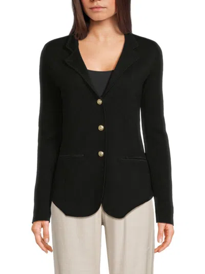 Bruno Magli Women's Merino Wool Knit Blazer In Black