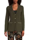 Bruno Magli Women's Merino Wool Knit Blazer In Olive