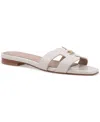 Bruno Magli Fina Slide Sandal In Bone Crinkled Patent