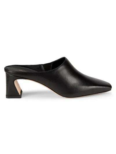 Bruno Magli Women's Fran 50mm Leather Block Heel Mules In Black