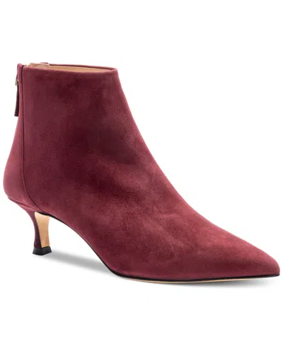 Bruno Magli Francesca Pointed Toe Kitten Heel Bootie In Bordeaux Suede