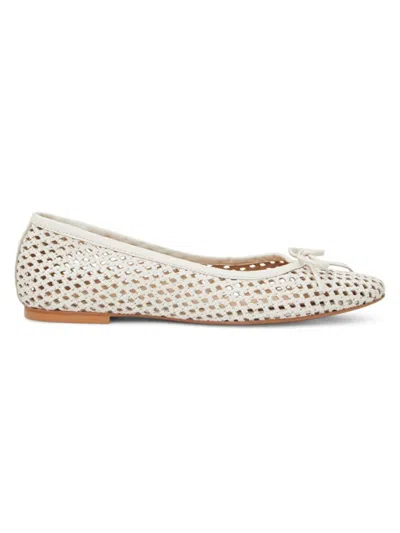 Bruno Magli Women's Janina Woven Leather Flats In Off White